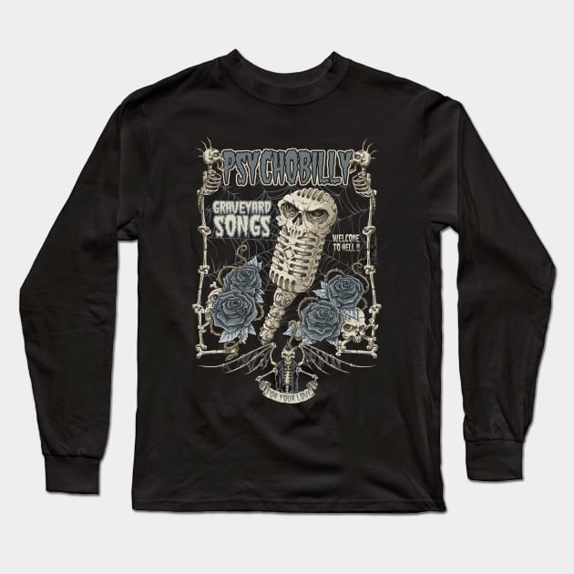 Graveyard Songs Long Sleeve T-Shirt by nanobarbero